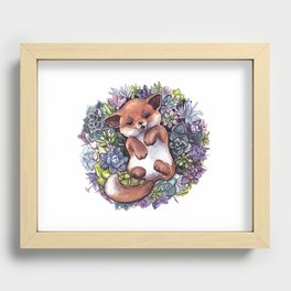 fox in succlents Recessed Framed Print