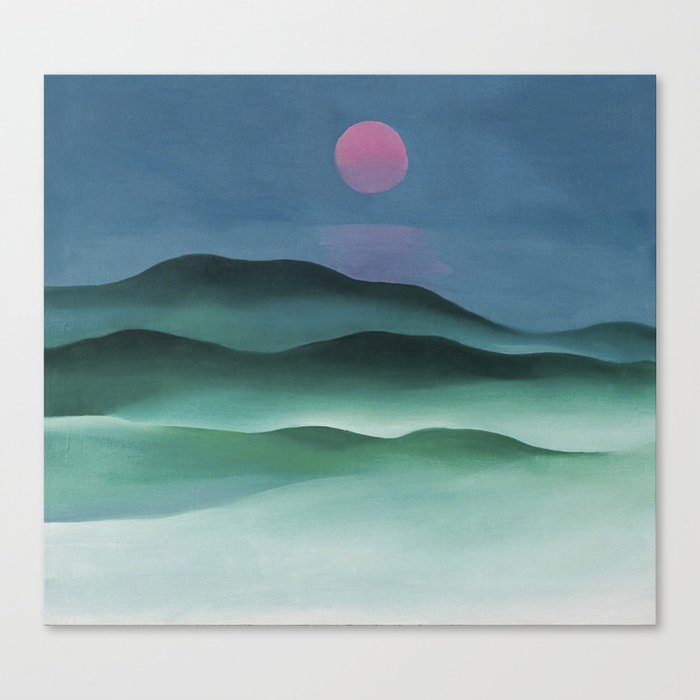 Pink Moon over Water (1924) by Georgia O'Keeffe Canvas Print