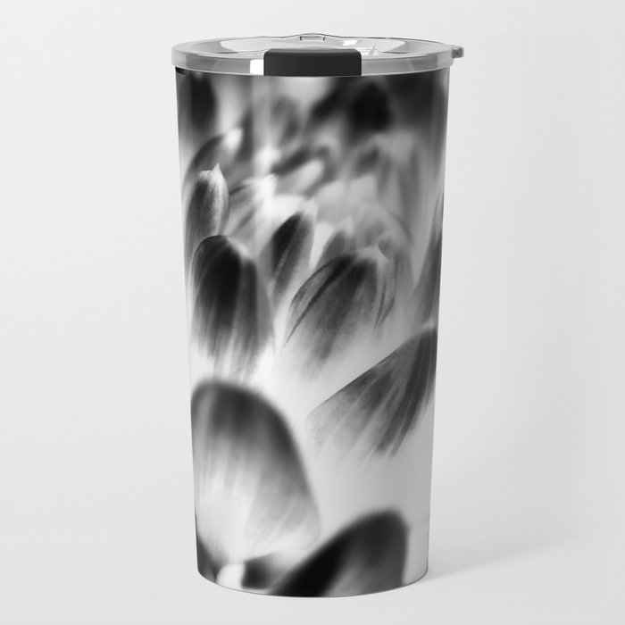 Dramatic Black And White Dahlia Travel Mug