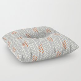 Orange and Grey Wheat Pattern Floor Pillow