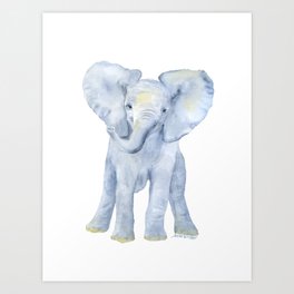 Baby Elephant Watercolor Art Print