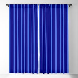 [ Thumbnail: Blue & Royal Blue Colored Striped/Lined Pattern Blackout Curtain ]