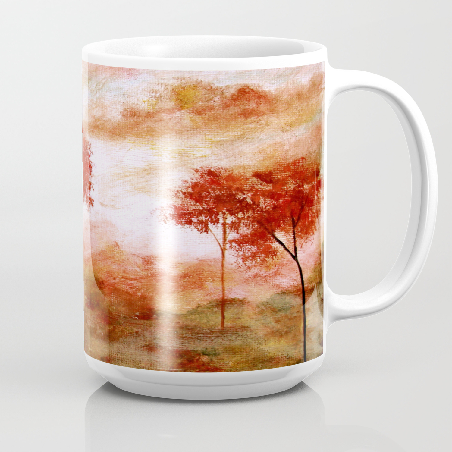 Burning Promise Red Trees Landscape Art Coffee Mug By Itaya