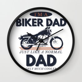 Biker Dad - I'm a Biker Dad Just Like a Normal Dad Only Much Cooler Wall Clock | Fathers, Christmas, Bikelovers, Bikerdadmotorcycle, Oldvintagebike, Coolfather, Bikerdadcooler, Imabikerdad, Graphicdesign, Motorcycle 