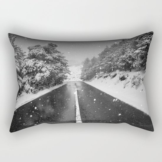 "The road". Bw Rectangular Pillow