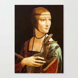 Lady with a Velociraptor Canvas Print