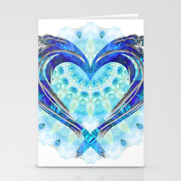 Bright Blue Heart Art - True Blue Stationery Cards