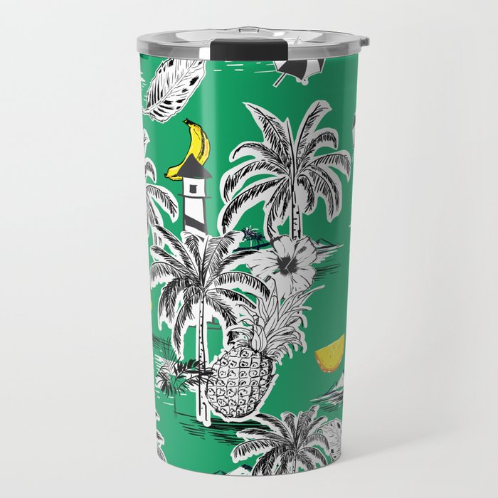 Green Tropical Island Travel Mug