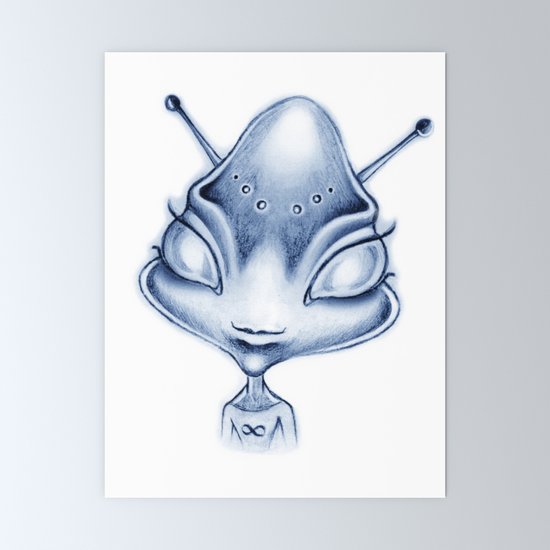 Celeste Alien Sketch Mini Art Print By Sandygrafik Society6