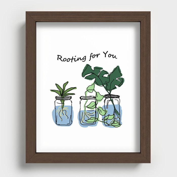 Rooting for You - Encouraging Plant Design Recessed Framed Print