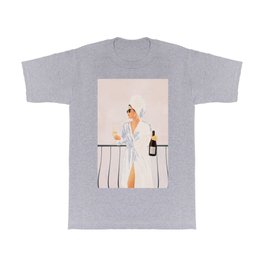 Morning Wine II T Shirt | Minimalist, Morning, Minimal, Watercolor, Makeup, Painting, Line, Wall, Towel, Sunglasses 
