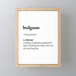 Bedgasm black and white contemporary minimalism typography design home wall decor bedroom Framed Mini Art Print