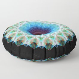 Blue And Green Mandala - Starlight Floor Pillow