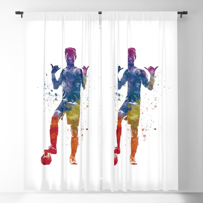 Football player in watercolor Blackout Curtain