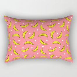 Bananas and polka dots on pink Rectangular Pillow