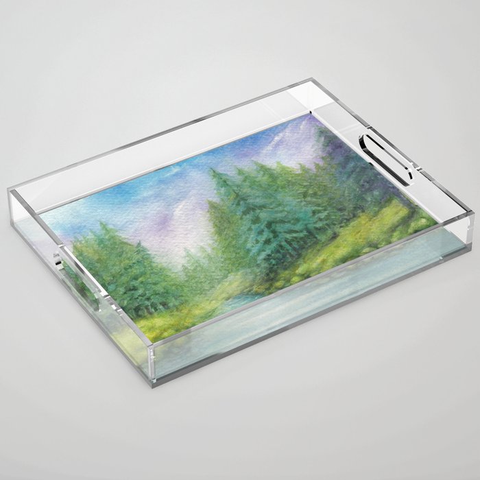 Alpine Water and Woods Acrylic Tray