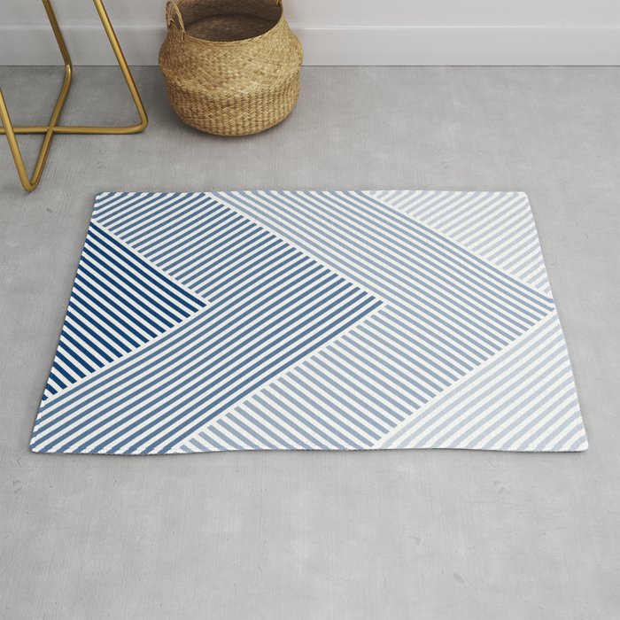 Shades Of Blue Abstract Geometric Pattern Rug By Seafoam12 Society6
