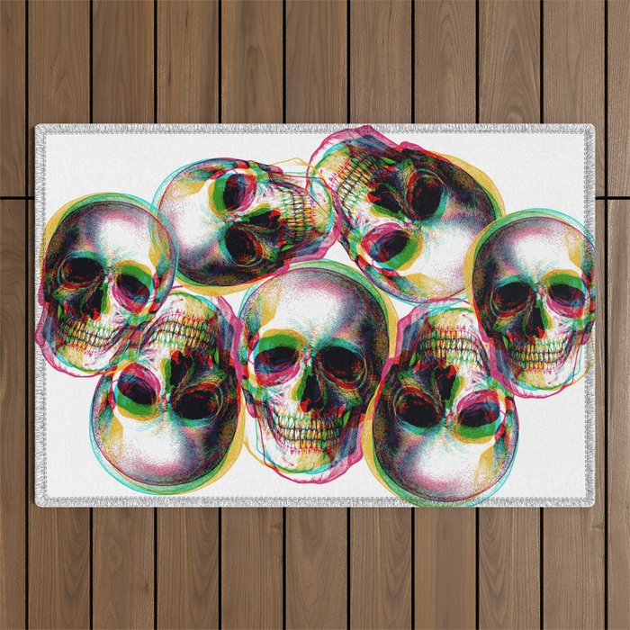Colorful Skull Outdoor Rug
