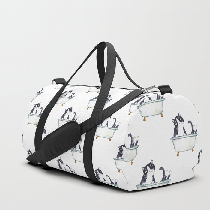 Tuxedo cat toilet Painting Wall Poster Watercolor Duffle Bag