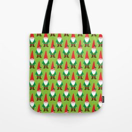 Christmas gnomes on green Tote Bag