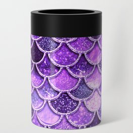 Ultra Violet Glitter Ombre Mermaid Scales Pattern Can Cooler