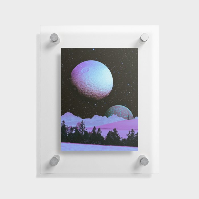 Violet Nights - Space Aesthetic, Retro Futurism, Sci-Fi Floating Acrylic Print