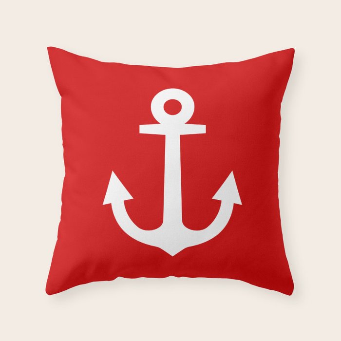 red anchor pillow