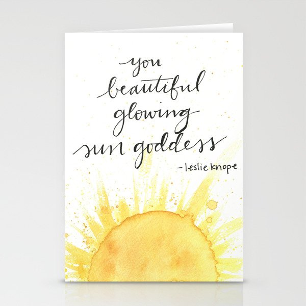 you beautiful glowing sun goddess Stationery Cards