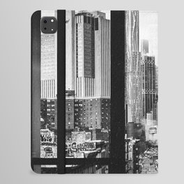 New York City Window | Black and White Skyline Views iPad Folio Case