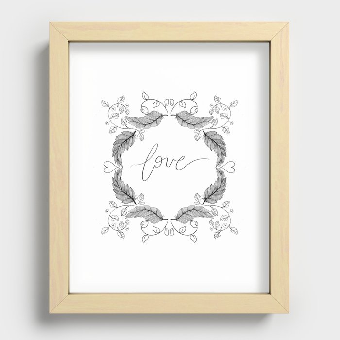 feathered love Recessed Framed Print