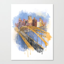 Pittsburgh Fort Pitt and Downtown Canvas Print