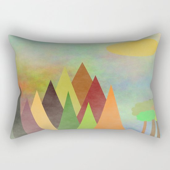Whimsical Landscape Rectangular Pillow