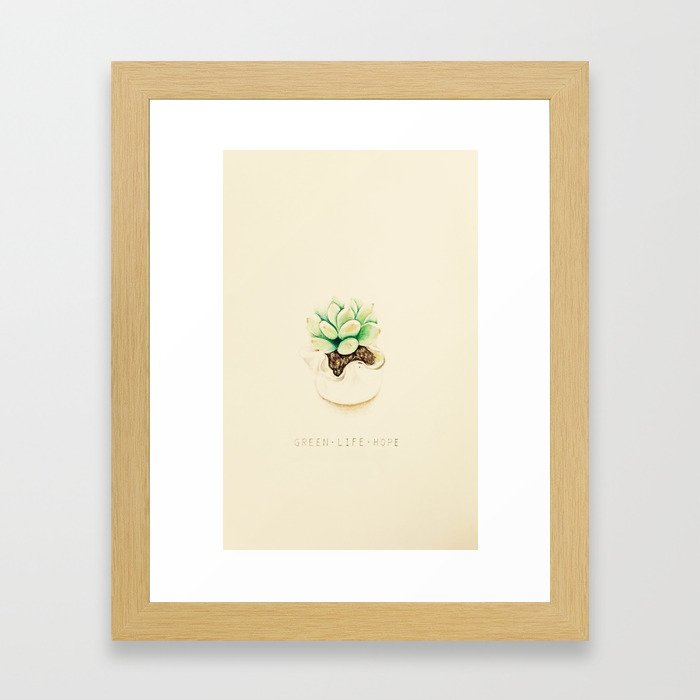 Cactus (Green-Life-Hope) Framed Art Print