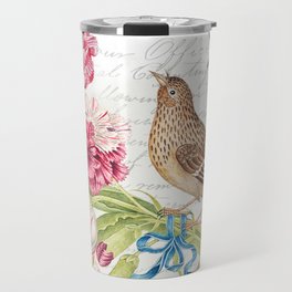 Bird and carnations Travel Mug