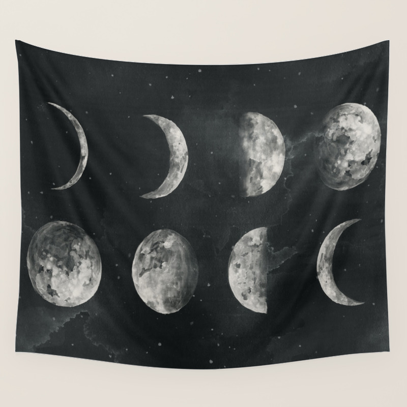 Watercolor Moon Phases Wall Tapestry By Blackwinter Society6