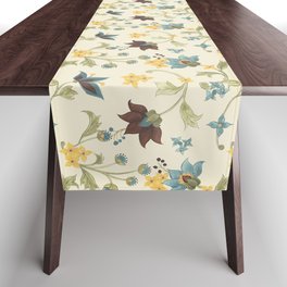 Folk Art Flowers (Cream) Table Runner