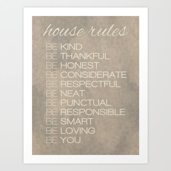 House Rules Art Print