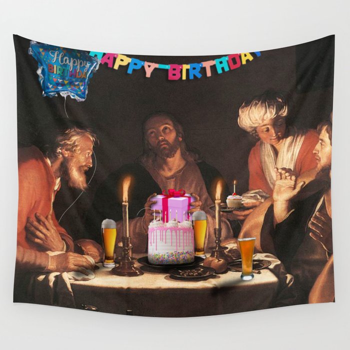 Happy birthday Jesus Wall Tapestry