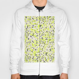 Abstract Yellow and Grey Dotted pattern Hoody