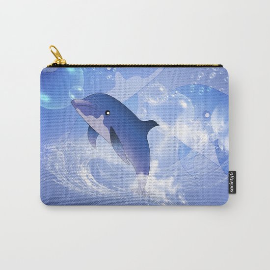 Funny cartoon dolphin Carry-All Pouch