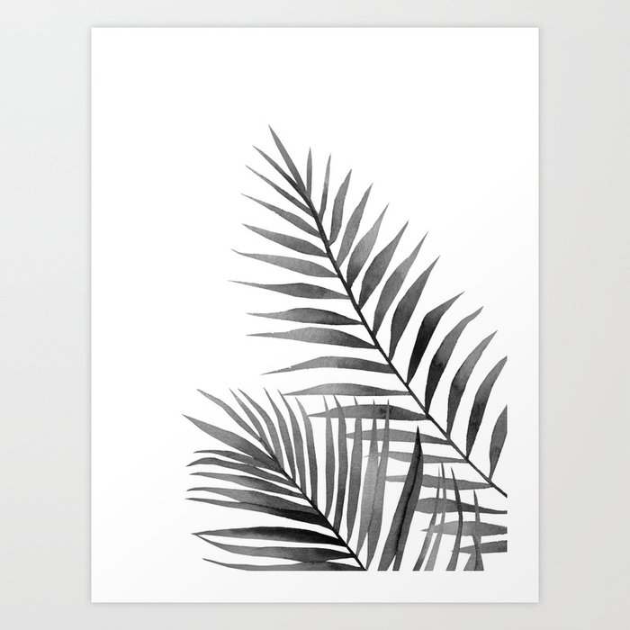 Discover the motif MONOCHROME PALM BRANCHES. by Art by ASolo as a print at TOPPOSTER