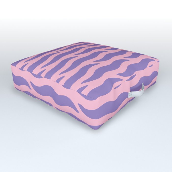 Tiger Wild Animal Print Pattern 350 Lilac and Pink Outdoor Floor Cushion