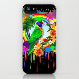 Rainbow Lorikeet Parrot Art iPhone Case
