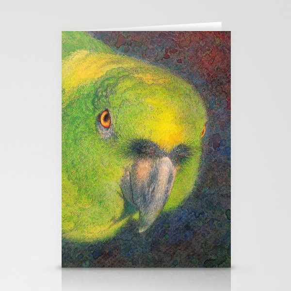 Green parrot Stationery Cards