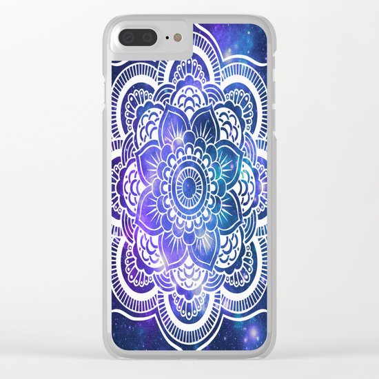 Mandala: Violet & Teal Galaxy Clear iPhone Case
