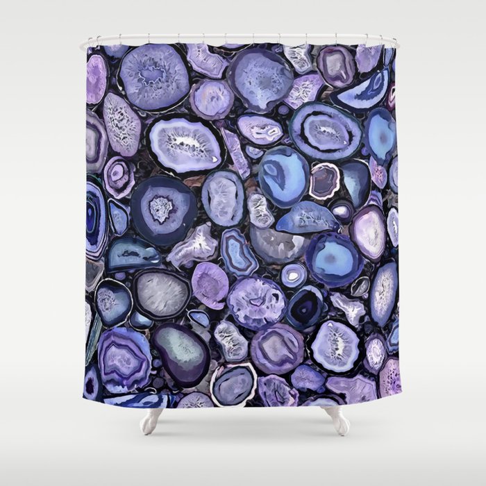 Agate crystals Shower Curtain