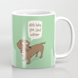 Immature Dachshund Coffee Mug | Typography, Animal, Funny, Illustration 
