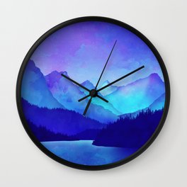 Cerulean Blue Mountains Wall Clock