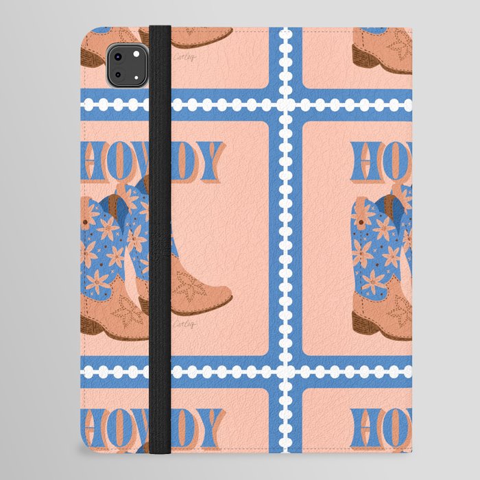 Howdy Cowgirl – Blue & Peach iPad Folio Case