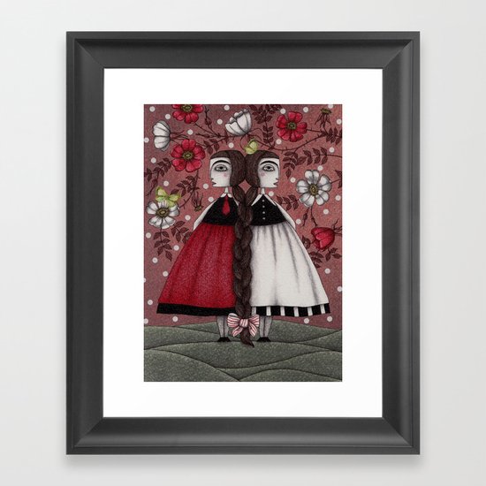 Snow-White and Rose-Red (1) Framed Art Print